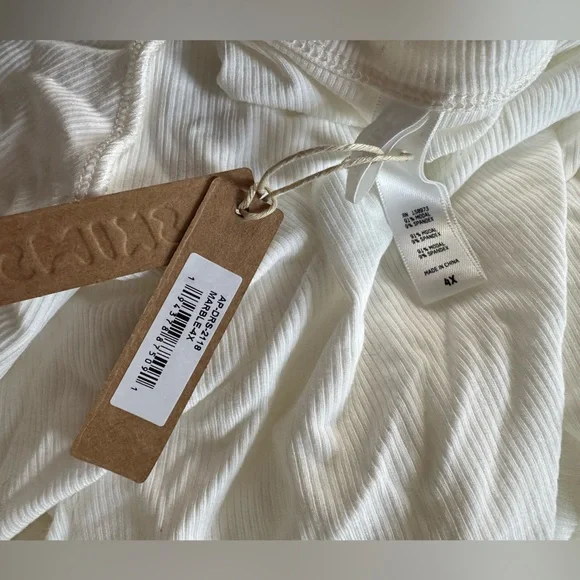 NWT SKIMS soft lounge crew neck long dress 4X in marble white - Picture 7 of 8